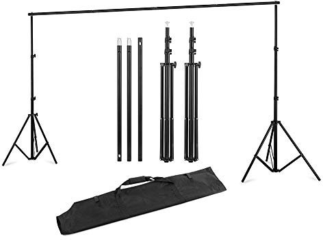 Selens 2x2m Hintergrund Ständer mit Querstange Tragetasche Hintergrund Stehen Hintergrund Unterstützung System Stand Kit Verstellbarer Fotografie Halter Lichtständer für Fotografie Studio Ausrüstung