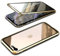 MOSSTAR Hülle für iPhone SE 2022/iPhone SE 2020/iPhone 8 4.7'', Magnetische Handyhülle 360 Grad Full Body Vorne hinten Gehärtetes Glas Schutzhülle Einteiliges Ultra Dünn Flip Transparente Cover,Gold