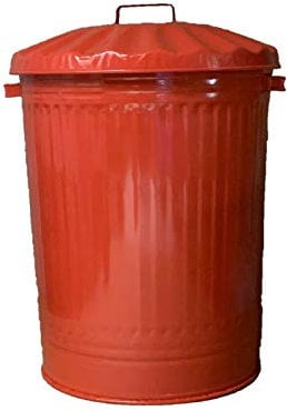KetoPlastics 90L RED METAL DUSTBIN WASTE BIN RECYCLING IDEAL FOR HOME AND KITCHEN CAN BE USED OUTDOORS