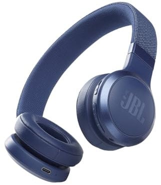 JBL Live 460 NC Wireless On-Ear Bluetooth Headphones with Active Noise-Cancelling Technology, Up to 50 Hours Battery Life, Blue