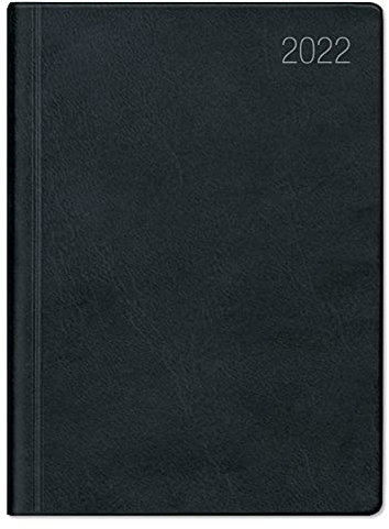 Taschenkalender schwarz 2022 - Bürokalender 10,2x14,2 - 1 Woche auf 2 Seiten - flexibler Kunststoffeinband - Notizheft - Wochenkalender - 640-1020: Büro-Kalender- 1W/2S - flexibler Kunststoffeinband