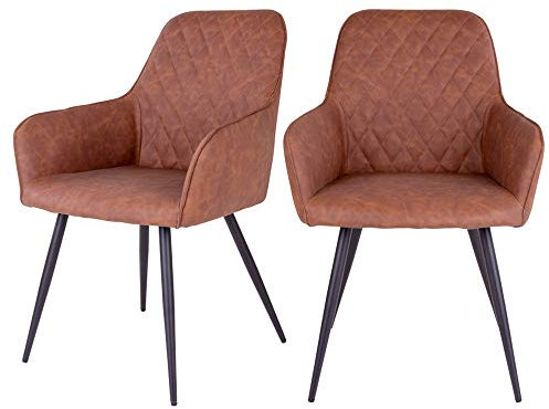 Selsey Esszimmerstuhl, Hellbraunes Kunstleder, 57 x 87 x 65, 5903025358727