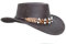 Lederhut Cowboyhut Australien Style Westernhut Herren Damen- Outdoor Hut aus Leder mit Kinnriemen ca. 7cm bis 7,5cm breite Krempe - Verschiedene Variationen