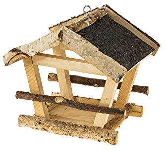 Vogelhaus wetterfest aus Holz, vogelfutterhaus, Futterhaus, Futterstation für Wildvögel, Vogelfutterhaus zum Stellen für den Garten, Balkon,Zaun or Schuppen