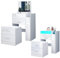 AWOOOD White Dressing Table Vanity Set with LED Lights Flip Up Mirror Makeup Desk with Table 3 Drawers & Cushioned Stool for Bedroom Living Room