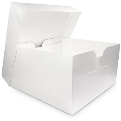 LARRYROO White Cake Boxes for Wedding Birthday Cakes in Sizes 6, 7, 8, 9, 10, 11, 12, 13, 14, 15, 16, 18 & 20 (50, 12 Inches)