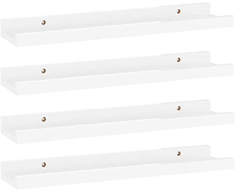 vidaXL 4X Wandregal Bücherregal Wandboard Schweberegal Hängeregal Dekoregal Freischwebend Regal Büroregal Wandablage Hochglanz-Weiß 40x9x3cm