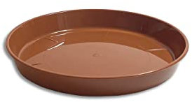 Sottovaso per vaso da fiori, vaso rotondo in 9 diverse misure in 2 diversi colori a scelta (Ø 17 cm, terracotta)
