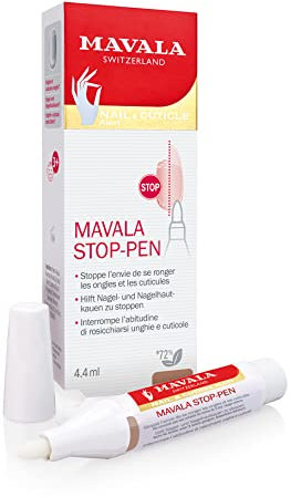 Mavala - Stylo Applicateur Mavala Stop-Pen - Stoppe l'Envie de se Ronger les Ongles et Nourrit les Cuticules - Formule Aqueuse Goût Amer avec Extrait Végétal - 4,4ml