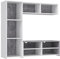 Newroom Wohnwand Betonoptik Lichtgrau Anbauwand Modern - 140,3x131,3x39,6 cm (BxHxT) - Schrankwand - [Wanda.Three] Wohnzimmer Wohnstube Büro