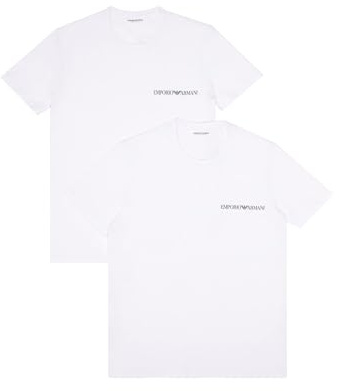 Emporio Armani Man Core Logoband 2-Pack Crewneck T-Shirt, Weiß, S, weiß/weiß, S