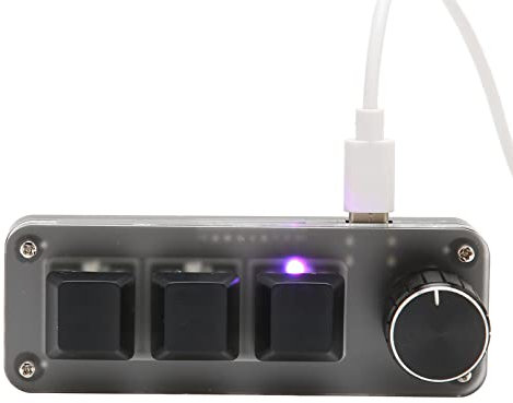 Dpofirs OSU Keypad Gaming Tastatur, 3 Tasten Hot Swap Spieletastaturen Mechanische USB RGB Tastatur mit 3 Programmierbaren Tasten für DIY Programmierspiele