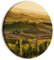 murando - runde Bilder Landschaft Toskana 80x80 cm Leinwandbild 1 tlg Kunstdruck modern Wandbilder XXL Wanddekoration Design Wand Bild Berge Bäume Natur Panorama c-B-10043-bc-a