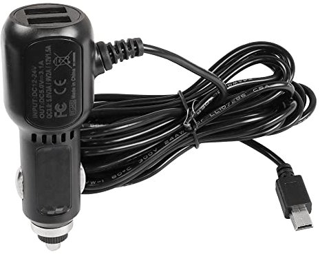MEIRIYFA Kfz-Ladegerät, Mini-USB-Kabel für Dashcam, Dashcam-Ladegerät, Mini-USB, QC3.0 Schnell-Fahrzeug-Auto-Ladegerät mit Dual-USB-Anschlüssen – 3,5 m