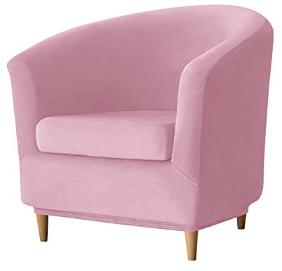 NOPEXTO Sesselüberwürfe, Sesselbezug Sesselschoner, Sessel Clubsessel Tullsta Stuhl Sesselhusse, Für Clubsessel Chesterfield Sessel (Mit Kissen,Rosa)