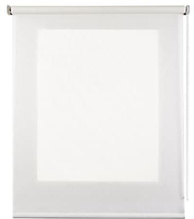 STORESDECO Lichtrollo Plus, Premium-Rollo mit Metallic-Finish. Modernes, dekoratives Rollo in Textiloptik für Fenster und Türen bis 200 cm! | Deco Weiß, 200 cm x 250 cm
