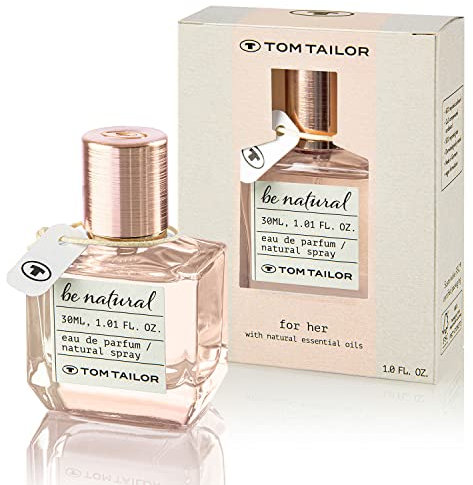 Tom Tailor Parfüm Damen be natural for her 30ml I sinnliches Eau de Parfum Damen für jedes Alter I Parfum Damen I elegante Kombination aus Pfirsich, Vanille & Sandelholz I floral, fruchtig & holzig