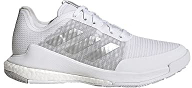 adidas Women's Crazyflight Indoor Court Shoe, White/Silver Metallic/Grey, 6 UK