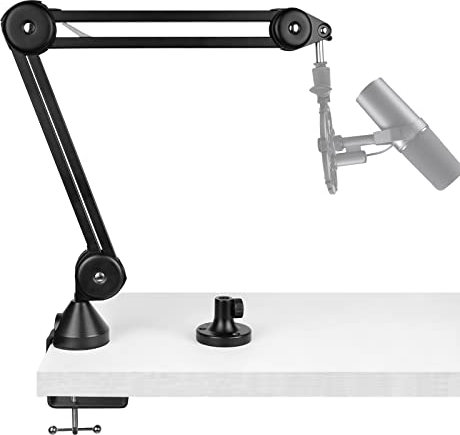 Geekria for Creators Professioneller Mikrofonarm kompatibel mit Shure MV88+, SM7B, MV7, SM58, SM57, Aufhängung Mikrofonständer, verstellbare Schreibtischhalterung für Studioaufnahmen, 63,5 cm