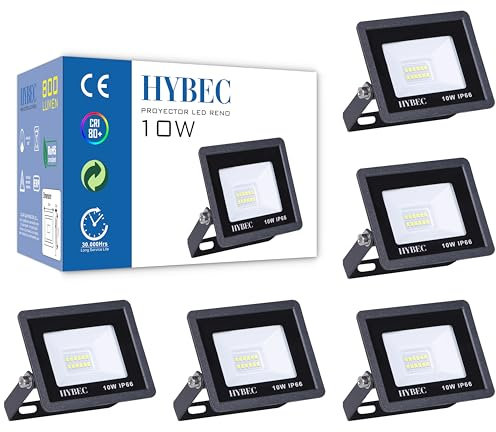 CLAR - LED Warmweiß Strahler, Garten Strahler LED, LED Strahler 10W Warmweiß, Wandleuchte Garage, Fluter LED Warmweiss, Baumstrahler Aussen LED 3000ºK (Pack 5)