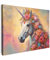 MuchoWow© Leinwandbild 80x60 cm Dekoration Wohnzimmer Bilder Aufhängen Wall Decoration Living Room Wohnungs Deko Moderne Einhorn - Rosen - Einhorn - Blumen