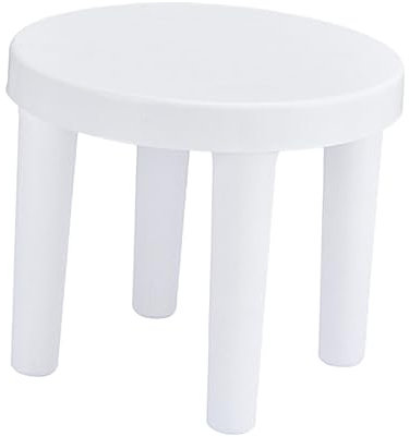 LIFKOME 1Pièce Tabouret Plastique Blanc Tabouret Rond Antidérapant pour Salle de Bain Toilettes et Garçon Fille Léger et Pratique