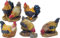 FADEDA 5X Tiergruppe Gockel + Hühner/Höhe:3 cm/handbemalt/detailgetreue Krippen Figuren - Weihnachten Tisch Dekoration Krippe Zubehör