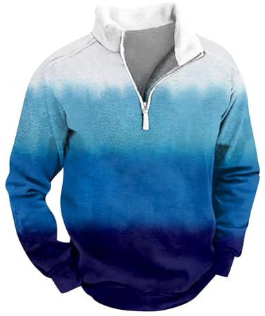 Mantel Herren 4XL Kapuzenpullover Herren Blend Hoodie Oversize Kuschelige, Dicke Strickjacke T Shirt T-Shirt, er Rollkragen Pulli Tunika Mit Rosenmuster Hoodie Flieder Herren(Light Blue,L)