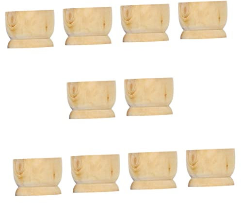 TOPBATHY 10pcs Egg Tray Wooden Plant Stand Easter Egg Ornaments Refrigerator Stand Woody Toy Egg Serving Cups Easter Egg Stand Micro Toys Bamboo Decor Kidcraft Playset Wood Toy Decorations