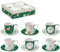 Easy Life COFFRET 6 TASSES A CAFE 10CL EN PORCELAINE BOTANIC CHIC