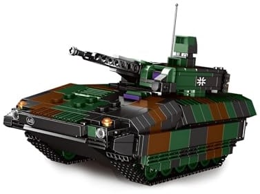 Ebortsin Technik Panzer Bausteine Modell, WW2 Militär Panzer Spielzeug, 1238 Teile Schutzenpanzer Bausteine Modellbausatz, Geschenk für Erwachsene und Kinder