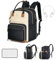 Tonyeee Wickeltasche Rucksack Baby Wickelrucksack mit Wickelauflage 25-37L Erweiterbares Große Wickeltasche Kinderwagengurten, Reise Rucksack Windeltasche Multifunktional Mommy Bag,Schwarze Aprikose