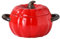 Stock Pot with Lid, 1.9L Ceramic Pumpkin Casserole Dish with Lid, Large Soup Bowl with Dual Handles, Dishwasher & Microwave Safe, Pumpkin Soup Pot for Halloween Christmas Thanksgiving (Red)