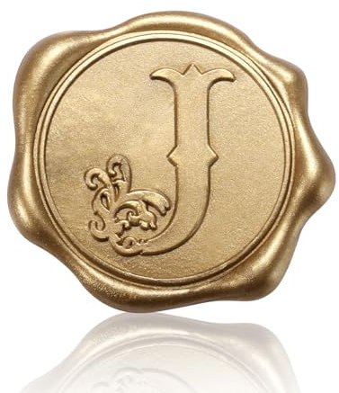 50 Stück Wachssiegel Aufkleber, Selbstklebende Wachsaufkleber Goldene Selbstklebende Wachssiegel Einladungs und Umschlagsiegelaufkleber für Hochzeiten Weihnachtsfeiern (J)
