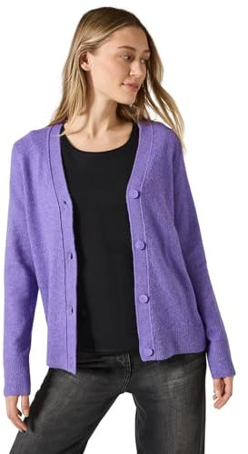 CECIL Damen B253799 Cardigan Mit Knopfleiste, Lilac Melange, XXL EU