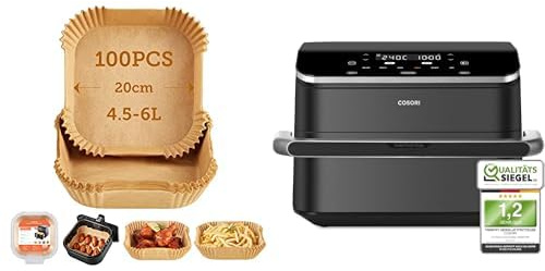 COSORI Backpapier für Heißluftfritteuse 4,5-6L&COSORI Heißluftfritteuse TwinFry 10L Airfryer
