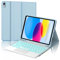 Funda Teclado con Trackpad para iPad A16 11ª Generación 2025/10ª Generación 2022, Teclado Bluetooth Desmontable con Retroiluminación de 7 Colores para iPad 11ª/10ª Gen 10.9/11 Pulgadas, Azul Claro
