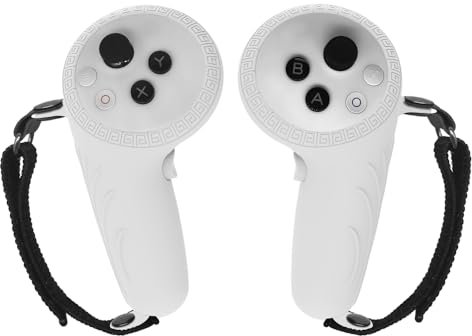 Generico Grip per controller Copertura per Pico4 Ultra Grips Cover VR Copri controller touch protettore antiscivolo in silicone controller grips cover con cinghie regolabili (Bianco)