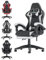 bigzzia Ergonomic Gaming Chair - Gamer Chairs with Lumbar Cushion + Headrest, Height-Adjustable Office & Computer Chair for Adults (with footrest, White)