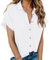 HOTOUCH Womens Blouse Cotton Shirt Short Sleeve Formal Work Ladies Office Shirt Basic Fitted Shirts Button Placket Tops White XL