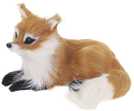 Amosfun Realistisches Fuchs Dekofigur Lebensechte Tierornament Für Innenraumdekoration Und Fotorequisiten Niedliche Darstellung Und Perfekt Als Oder Zur