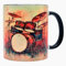 Shopi Zone Taza de Cerámica con Diseño de Batería Musical - Pasión por la Música en Efecto Artístico