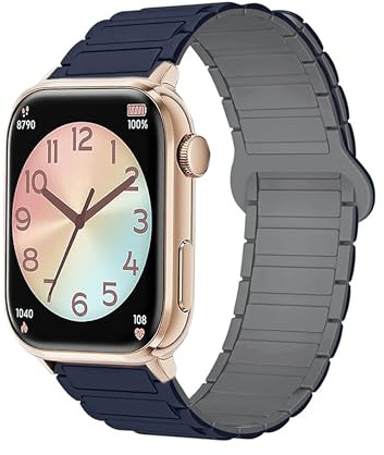 Lamshaw Compatible avec ICE Smart 2.0 1,96 Watch - Bracelet Magnétique Silicone Sport 22mm