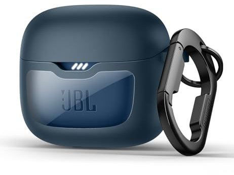 SURITCH Magnetic Case Compatible with JBL Tune Flex,Rugged Shockproof Protective Headphone Cover with Cleaning Kit & Carabiner Keyring & Removal Tool(Navy)
