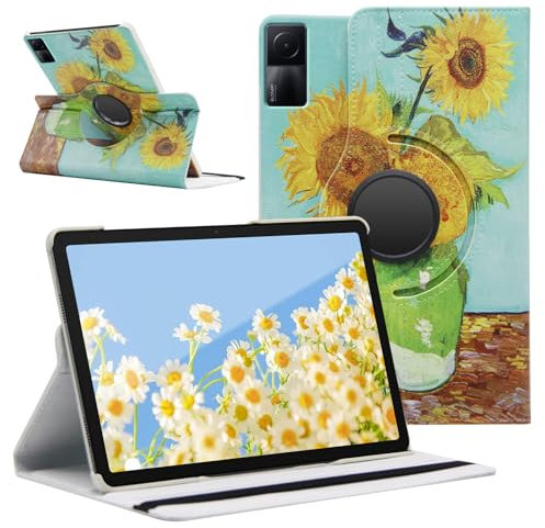 SWEIMEN Étui Rotatif pour Xiaomi Redmi Pad SE Tablette Housse de Protection avec Réveil Automatique Rotation Coque