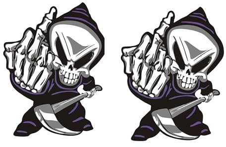 duoyif Totenkopf Aufkleber Auto Aufkleber Motorrad Sticker Skull Autoaufkleber Zubehör Cool Stickers Decal Für Auto Motorrad Motorhaube Motorradhelm lkw Dekor 13x10cm 2Stück (c)