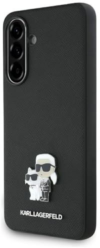 CG MOBILE Karl Lagerfeld Saffiano w/K&C Metal Logo Hülle für Samsung Galaxy A56 (Schwarz)