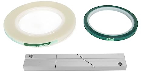 10-Zoll Tape Spleißblock Set, Spulen-zu-Spulen-Set, CNC-gefräster Aluminium-Spleißblock-Satz mit Spleißband und Vorspannband für ReVox Sonido Tonbandgeräte