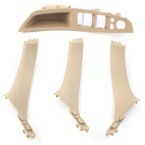 GDWD RHD Beige Side Door Handle fit for BMW 5 Series F10 F11 F18,Inner Door Pull Handle Trim Cover Kits Replacement Window Switch Armrest Panel(Driver Side(Front Right))
