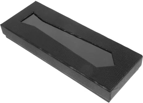 Schwarze Krawatten Aufbewahrungsbox mit Schlangenoptik für Herren | Papierboard, für Krawatten und Taschentücher, 22,5x8,5x3,2cm, Elegant Verpackt